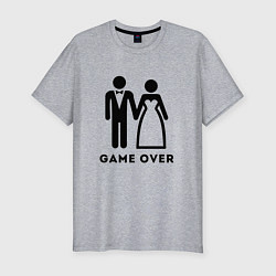 Футболка slim-fit GAME OVER МОЛОДОЖЕНЫ, цвет: меланж