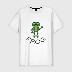 Футболка slim-fit Frog green, цвет: белый