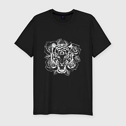 Футболка slim-fit Roses Tiger, цвет: черный