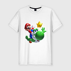 Футболка slim-fit Mario&Yoshi, цвет: белый