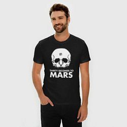 Футболка slim-fit 30 Seconds to Mars белый череп, цвет: черный — фото 2