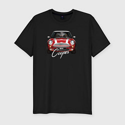 Футболка slim-fit Авто Mini Cooper, цвет: черный