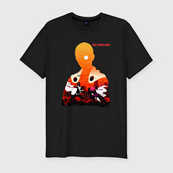 Футболка slim-fit Бой Сайтама и Бороса One Punch-Man, цвет: черный