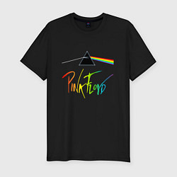 Мужская slim-футболка PINK FLOYD COLOR LOGO