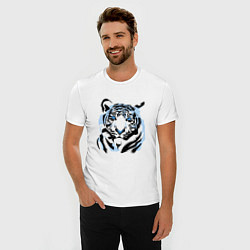 Футболка slim-fit Line Blue Tiger, цвет: белый — фото 2