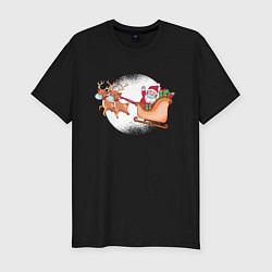 Мужская slim-футболка Санта в маске