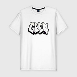 Футболка slim-fit Geek graffiti, цвет: белый