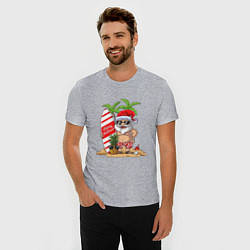 Футболка slim-fit Santa on Vibe, цвет: меланж — фото 2