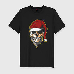 Мужская slim-футболка Santa Skull