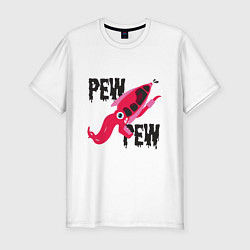 Футболка slim-fit Pew Pew Squid, цвет: белый