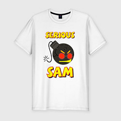 Футболка slim-fit Serious Sam Bomb Logo, цвет: белый