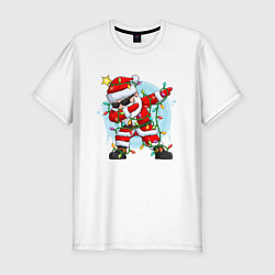 Футболка slim-fit DAB SANTA CLAUS В ГЕРЛЯНДЕ, цвет: белый