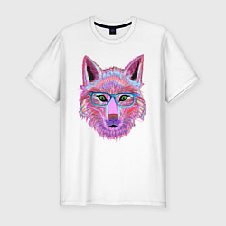 Футболка slim-fit Neon fox in glass, цвет: белый