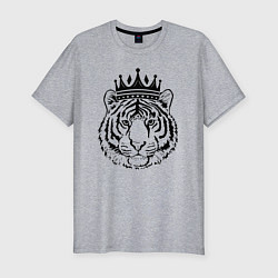 Мужская slim-футболка Family Look Папа-тигр