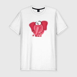 Мужская slim-футболка Розовая слониха Cotton Theme