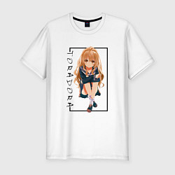 Футболка slim-fit Торадора Toradora, Тайга Айсака, цвет: белый