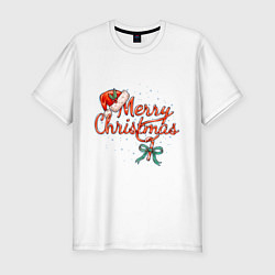 Футболка slim-fit Merry Christmas 2022, цвет: белый