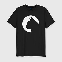 Мужская slim-футболка Сиулэт кошки темный