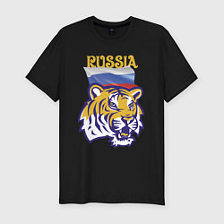 Футболка slim-fit Russian tiger, цвет: черный