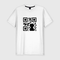 Футболка slim-fit CAT QR CODE, цвет: белый