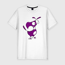 Мужская slim-футболка Попугай удивленный фиолЭтовый