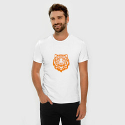 Футболка slim-fit Символ года тигренок оранжевый, цвет: белый — фото 2