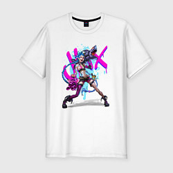 Футболка slim-fit LOL JINX БРЫЗГИ КРАСОК, цвет: белый