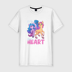 Футболка slim-fit My Little Pony Follow your heart, цвет: белый