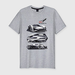 Футболка slim-fit Audi motorsport concept sketch, цвет: меланж