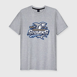 Мужская slim-футболка Wilmington sharks -baseball team