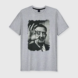 Футболка slim-fit Salvador Dali - crazy face, цвет: меланж