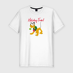 Футболка slim-fit Pluto Holiday Fun!, цвет: белый