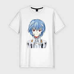 Футболка slim-fit Neon Genesis Evangelion Рей, цвет: белый