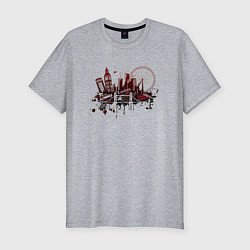 Футболка slim-fit London Dark red design, цвет: меланж