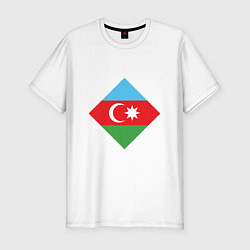 Футболка slim-fit Flag Azerbaijan, цвет: белый
