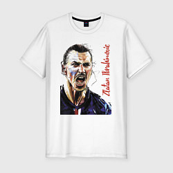 Мужская slim-футболка Zlatan Ibrahimovich - striker, Milan