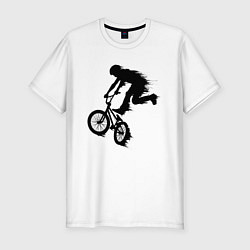 Футболка slim-fit ВЕЛОСПОРТ BMX Racing ВЕЛОСИПЕДИСТ, цвет: белый