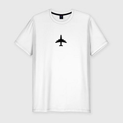 Футболка slim-fit САМОЛЕТ В ОТПУСК, цвет: белый