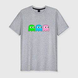 Футболка slim-fit Pac man - play Для двоих, цвет: меланж