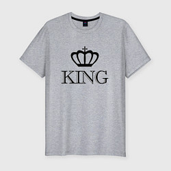 Футболка slim-fit KING Парные Король, цвет: меланж