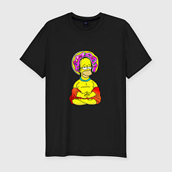 Мужская slim-футболка Гомер - бог пончиков