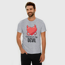 Футболка slim-fit Valentines Day Devil, цвет: меланж — фото 2