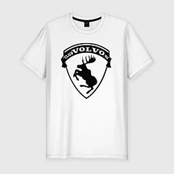 Мужская slim-футболка VOLVO логотип чёрный