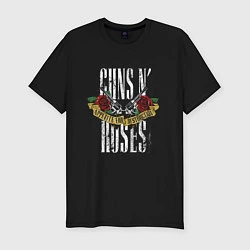 Футболка slim-fit Guns N Roses Рок группа, цвет: черный