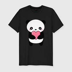 Футболка slim-fit КАВАЙНЫЙ ПАНДА KAWAII PANDA, цвет: черный