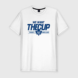 Футболка slim-fit Toronto Maple Leafs We want the cup Торонто Мейпл, цвет: белый