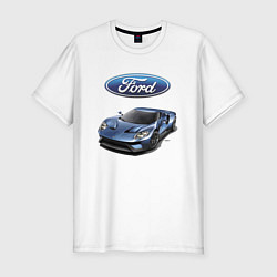 Мужская slim-футболка Ford - legendary racing team!