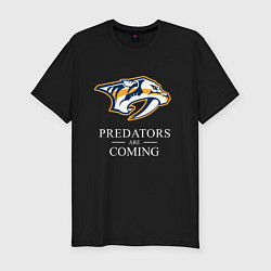 Футболка slim-fit Nashville Predators are Coming Нэшвилл Предаторз, цвет: черный