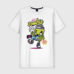 Футболка slim-fit Diet Zombie Pop Sugar free Pop art, цвет: белый