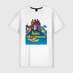 Мужская slim-футболка The Beatles on a Yellow Submarine